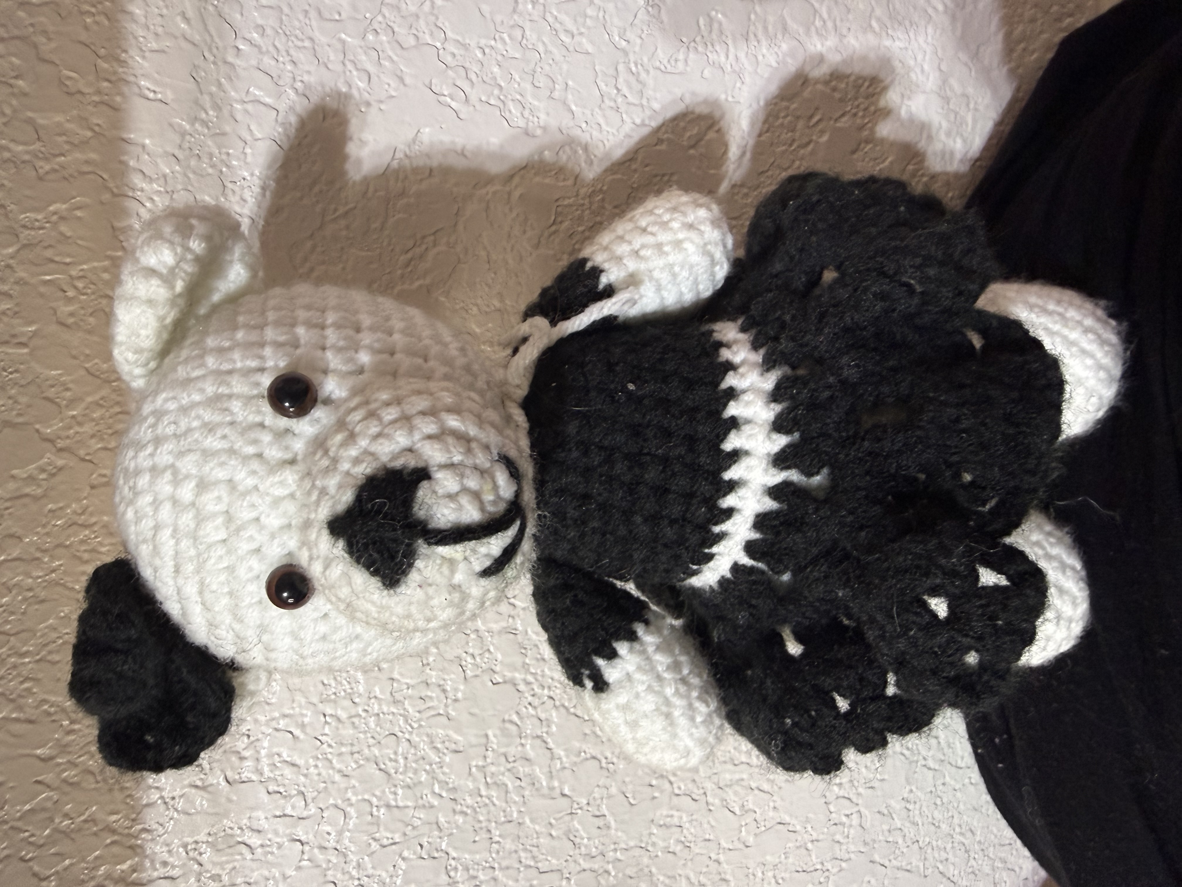 🐼 Black & White Panda Crochet Doll (8” x 6”)