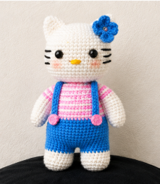 🎀Hello Kitty–Inspired Crochet Doll (8” x 6”)